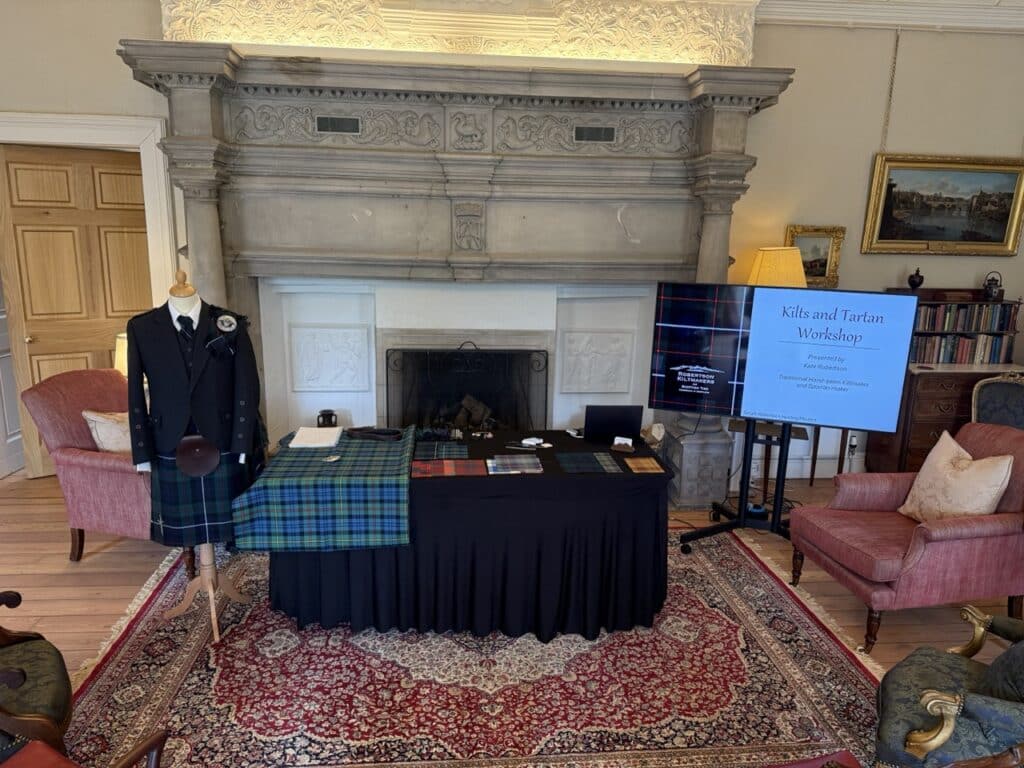 Kate delivers Kilt and Tartan talks and workshops